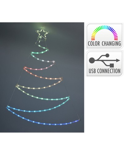 RGB Illuminated Christmas Tree Lifetime - 66 x 87 cm, LED Lighting for Christmas Atmosphere

